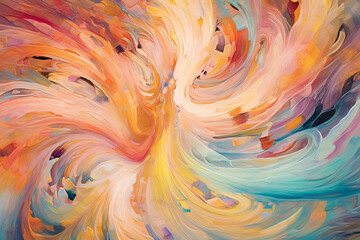whirlwind of abstract colors and lines on a dynamic background, conveying a sense of movement and spontaneity