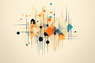 burst of abstract geometric forms on a minimalistic background, conveying a sense of simplicity and modernity