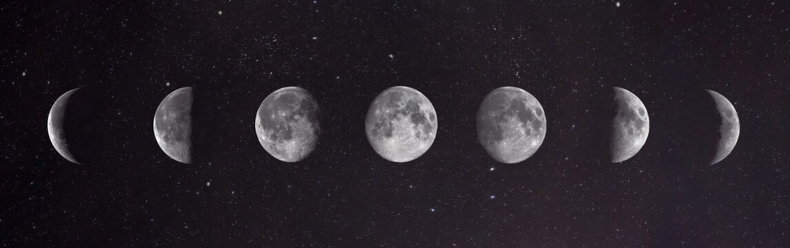 set of moons forming the lunar cycle