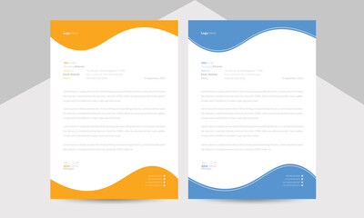 Creative Corporate Letterhead & Clean business style letterhead, Company letterhead vector template
