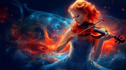 Immerse yourself in the beauty of music with this captivating image capturing the essence of musical expression. Generative ai.