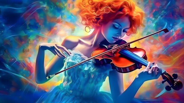 Immerse yourself in the beauty of music with this captivating image capturing the essence of musical expression. Generative ai.