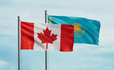 Kazakhstan and Canada flag