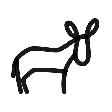 donkey line art doodle