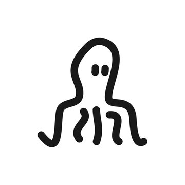 recommend clip art: octopus line art doodle