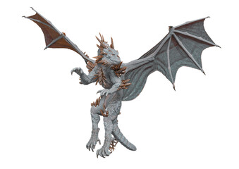 dragon is floating and looking around