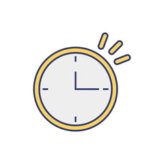 Time management concept, clock and stopwatch icon over white background, fill style, vector illustration