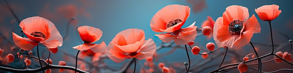 red poppies, abstract ai-art