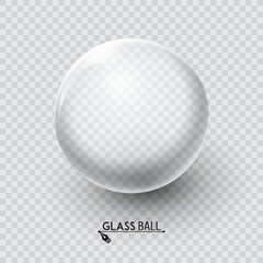 Glass ball. Sphere on a transparent background. Vector for your graphic design.