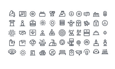 Digital marketing line icons set. Marketing outline icons collection. Website, SEO, social media, online advertising, mail, content, strategy, target, feedback, store with vector.