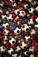 Soccer balls background
