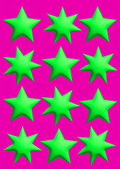Fototapeta premium Green pink stars shapes y2k