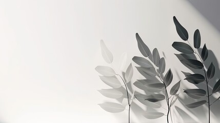 Original gray tones background image in minimalistic design with tree branches. Background for the presentation of various products.