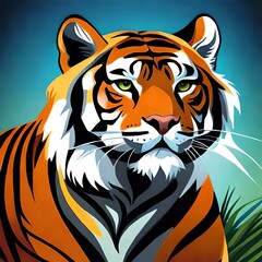 Plakat tiger head vector generated by AI technology