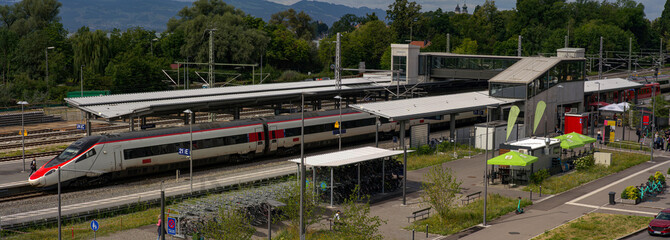 Small train station in the south of Germany in Lindau.
