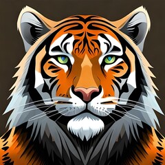 tiger head vector generated by AI technology
