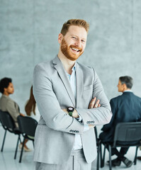 young business people meeting office portrait man businessman teamwork group success corporate...