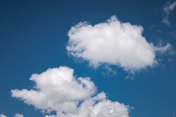 blue sky background with small clouds, no one. clear sunny day