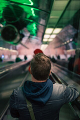 Fototapeta na wymiar Subway Station Escalators
