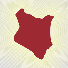 Kenya map icon. Country shape on radiant striped gradient background. Kenya vibrant poster. Trendy vector illustration.