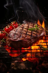 Keuken spatwand met foto a juicy steak from the grill    Generative AI © Kay