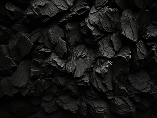 Background photography, texture of black natural coal, AI Generation - obrazy, fototapety, plakaty