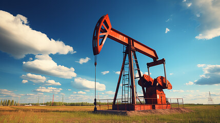 oil pump jack at work. Generative Ai. 
