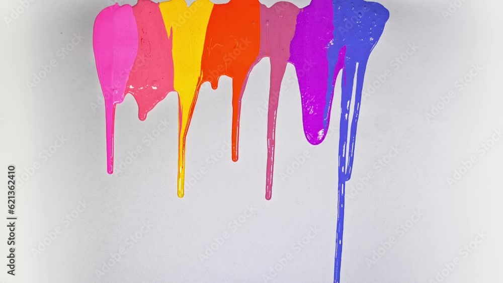 Poster .time lapse amazing beautiful color are dripping on white paper..sweet pantone color background. gra