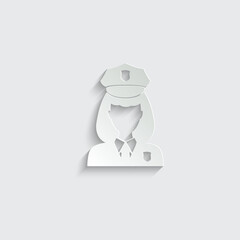  policewoman  vector icon cop sign 