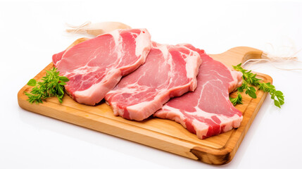 Fototapeta premium raw pork chops. Generative Ai. 