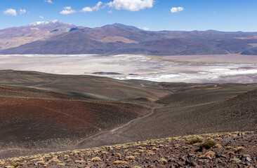 Crossing the Andes from Antofagasta de la Sierra to Antofalla - stunning landscape around the salt desert Salar de Antofalla in the Puna highlands