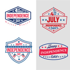 Happy independence day badge design