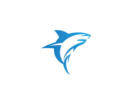 Shark and dolphin silhouette logo design modern vector element illustration.