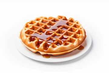 waffle isolated on a white background, delicious traditional food