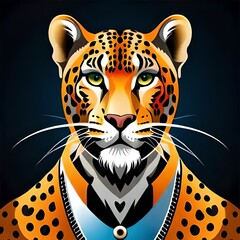 tiger on a black generated by AI technology