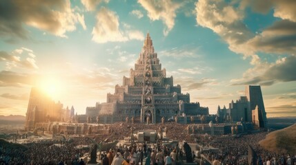 The Tower of Babel, Genesis 11:1–9 Old testament - obrazy, fototapety, plakaty