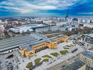 Wrocław główny dworzec kolejowy, zdjęcie z drona