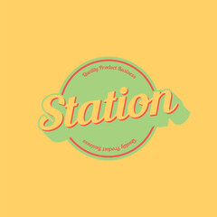 Free vector station vintage logo template