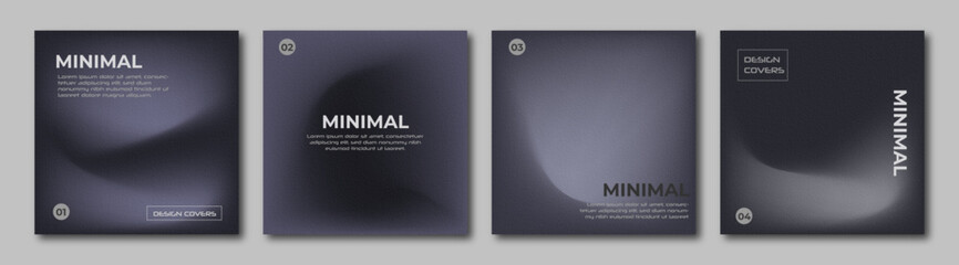 Obraz premium Set of covers design templates with vibrant gradient background. Trendy modern design. Applicable for placards, banners, flyers, presentations, covers and reports. Vector illustration. 