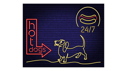 Hot Dogs Neon Weiner Dog Sign