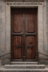 Old doors and windows, authenticity. Old Barcelona, doors and windows, balcony, entry group, authenticity. 2021 autumn