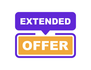 Extended offer banner. Extended Offer label. Vector illustration.
