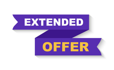 Extended offer banner. Extended Offer label. Vector illustration.