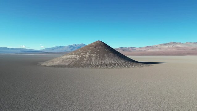 Perfectly shaped Cono de Arita in the Salar de Arizaro in the morning - Exploring the Argentinian highlands called Puna while traveling South America 