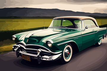 vintage car, Generative Ai
