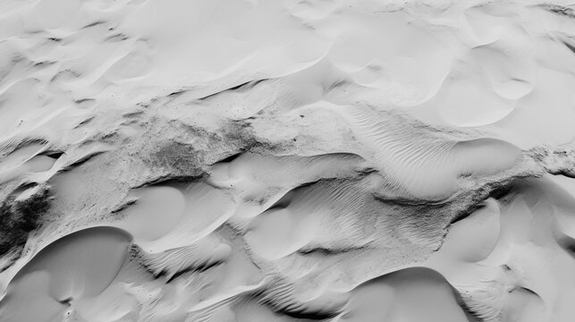 Drone photo of the Sahara desert sand dunes in monochrome, taken with DJI Mini 3 Pro 