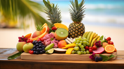 Savoring Paradise: Juicy Fruits and Berries Amidst the Tropical Serenity
