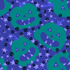 Autumn cartoon harvest season Halloween pumpkins pattern for wrapping paper and linens and fabrics