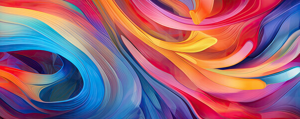 Obraz premium Abstract background with vibrant swirls and curves, representing energy and enthusiasm in the world of business panorama