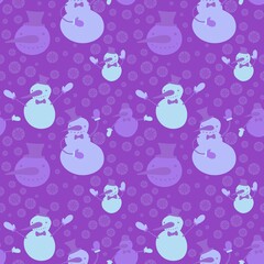 Christmas ice cartoon seamless snowman pattern for new year wrapping paper and fabrics and linens and kids clothes
